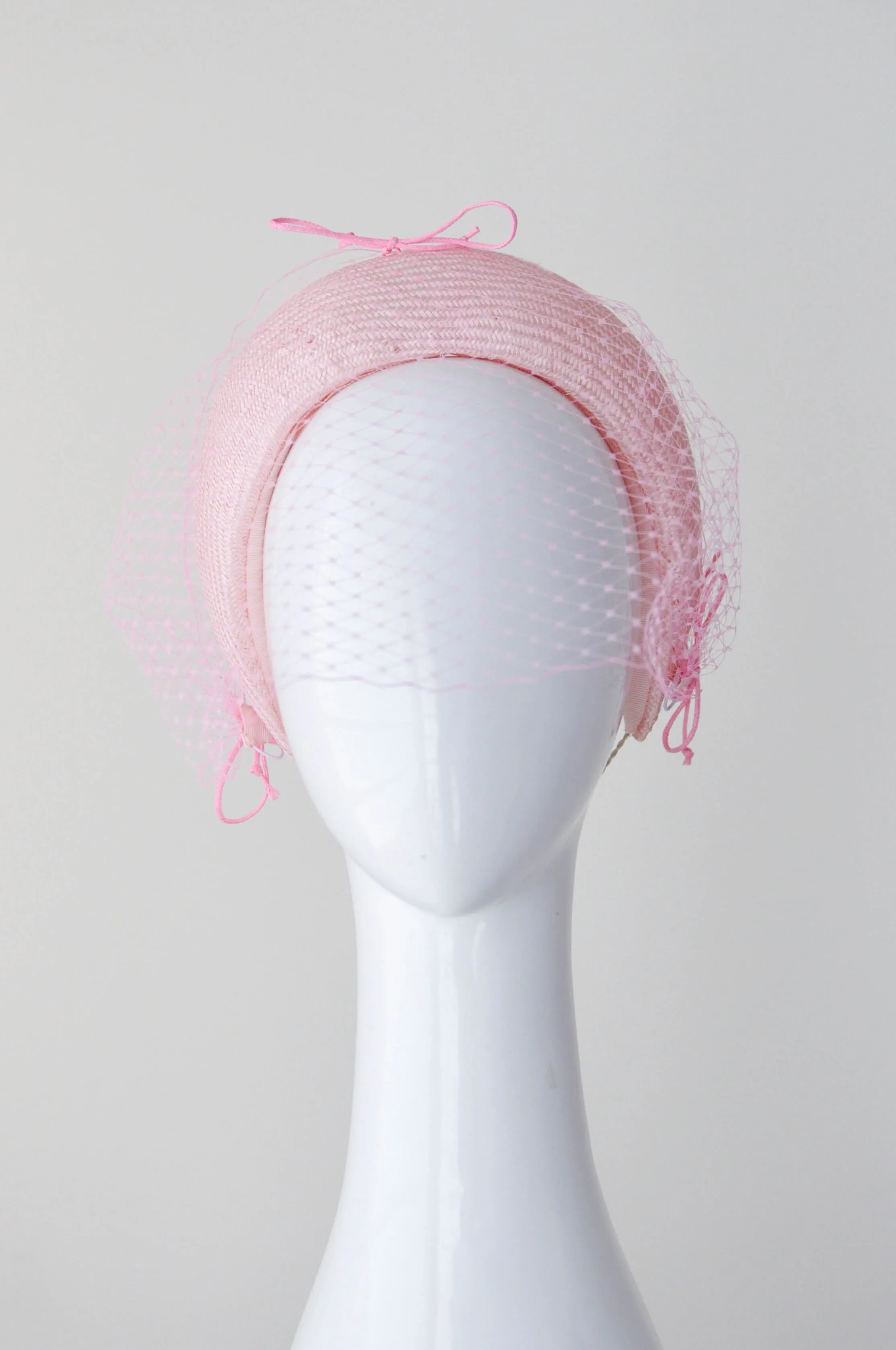 Pale pink Headband with Removable Veiling