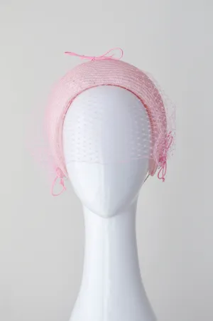 Pale pink Headband with Removable Veiling