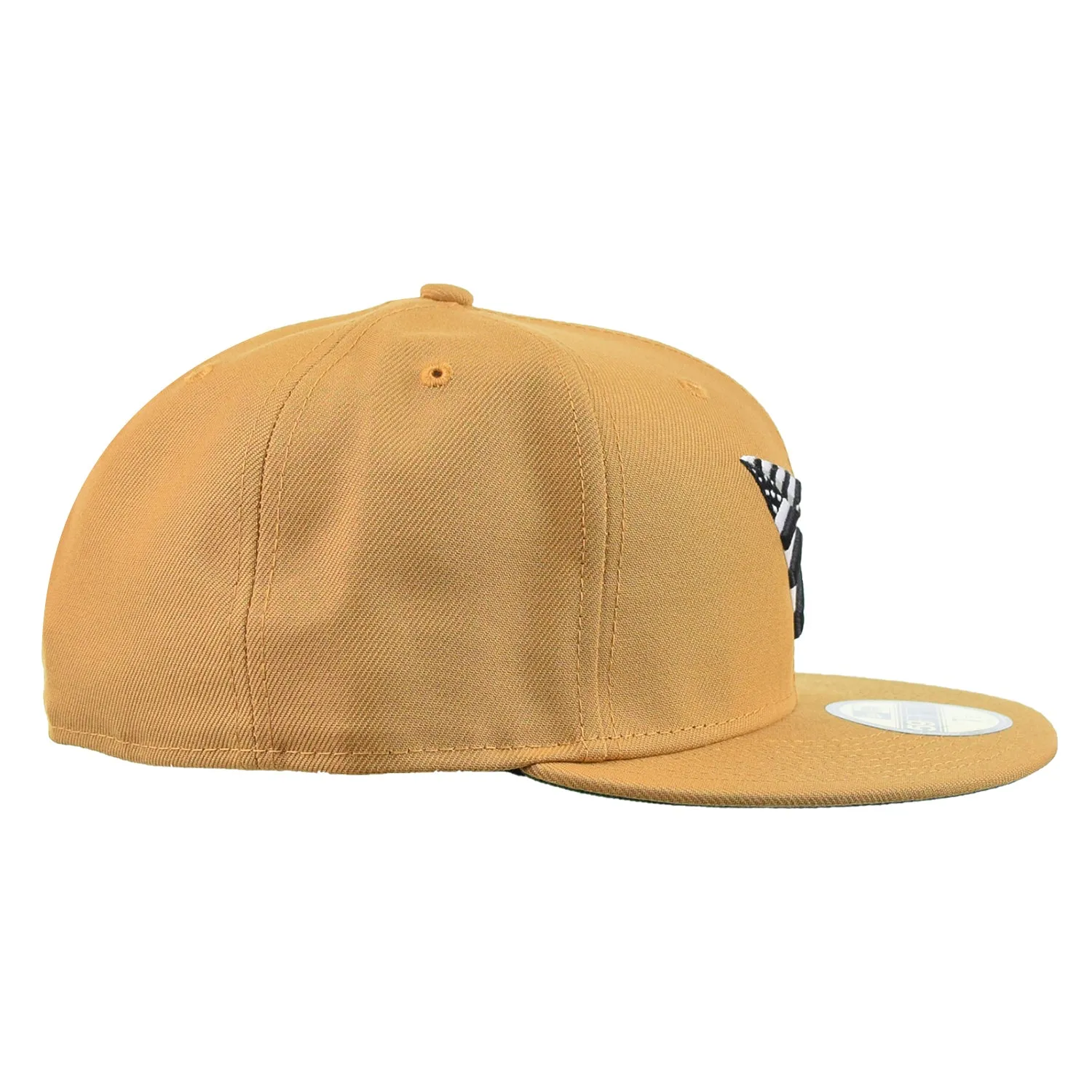 Paper Plane New Era 59Fifty Crown Fitted Men's Hat Panama Tan-Green Bottom