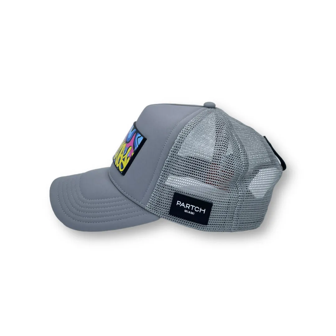 PARTCH Hustle Trucker Hat Gray Removable Clip
