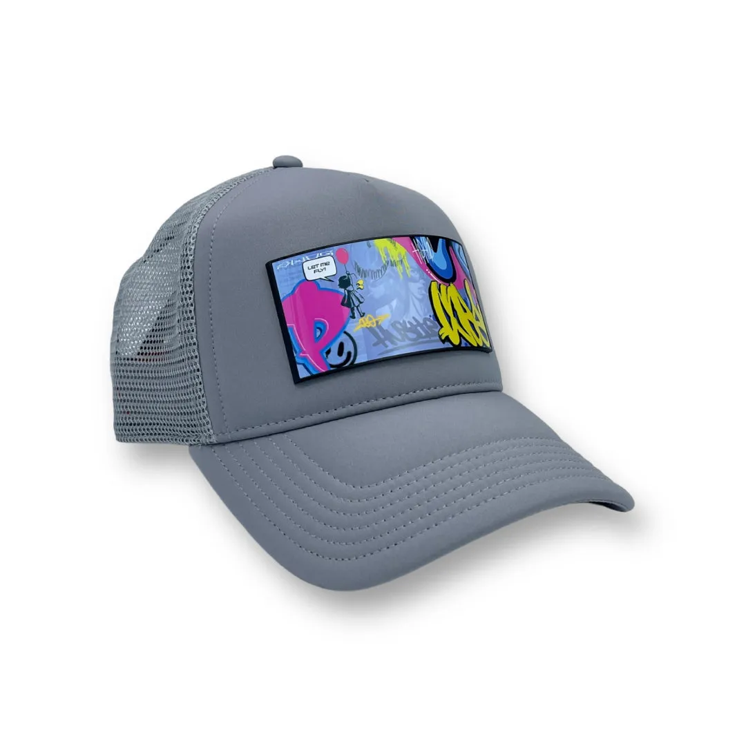 PARTCH Hustle Trucker Hat Gray Removable Clip