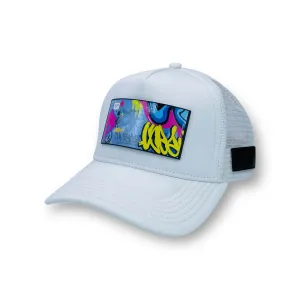 PARTCH Hustle Trucker Hat White Removable Clip