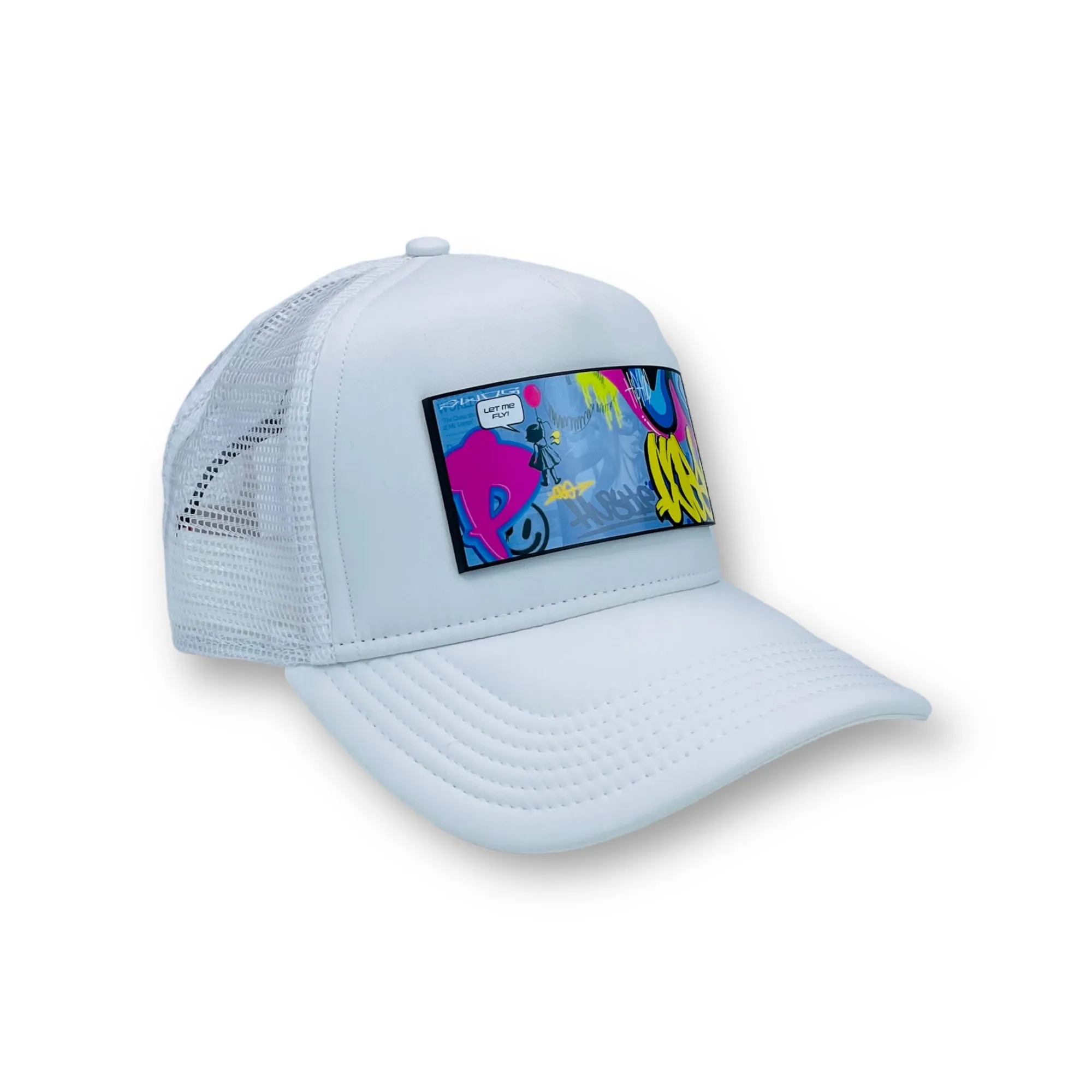 PARTCH Hustle Trucker Hat White Removable Clip