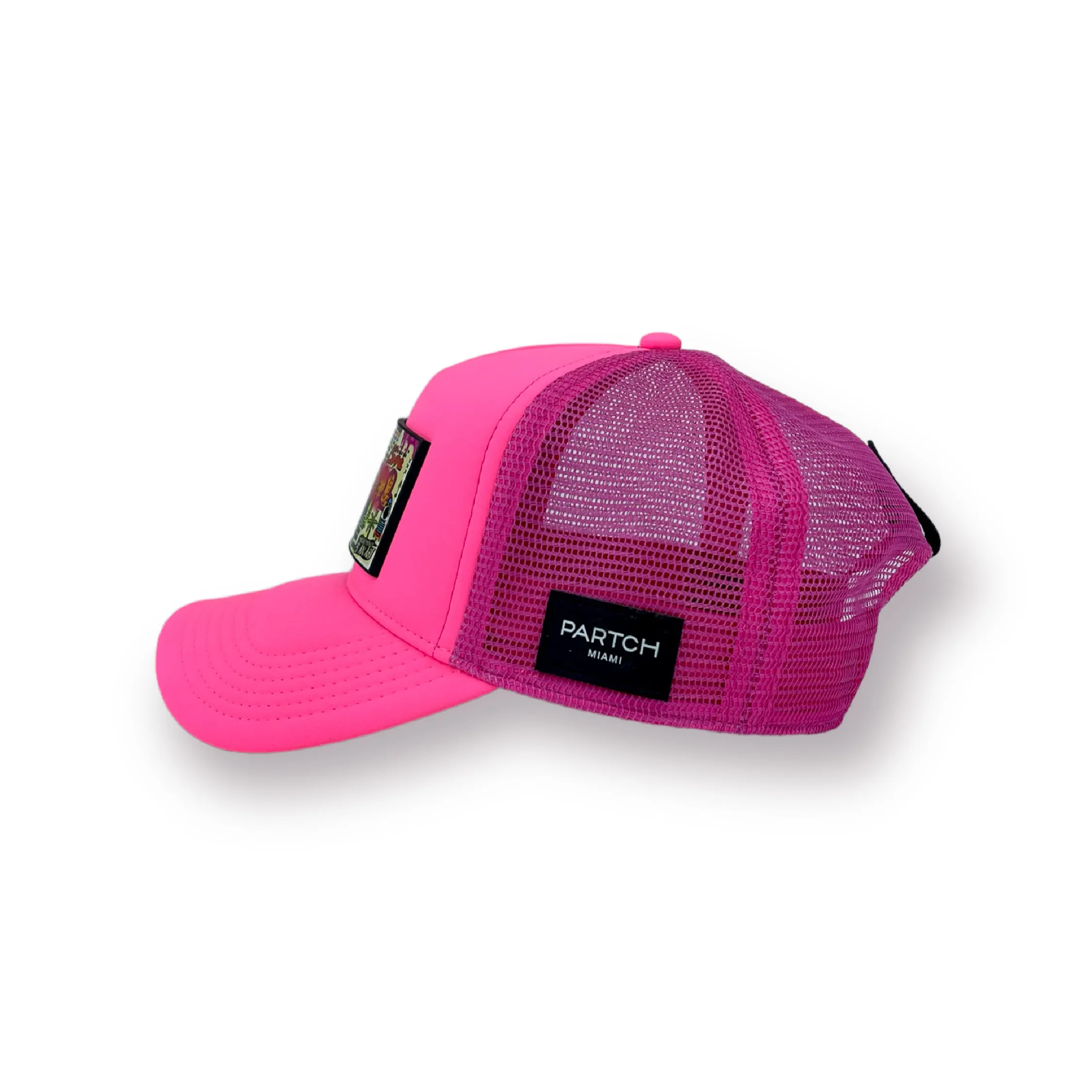 PARTCH Mona Trucker Hat Pink Removable Clip