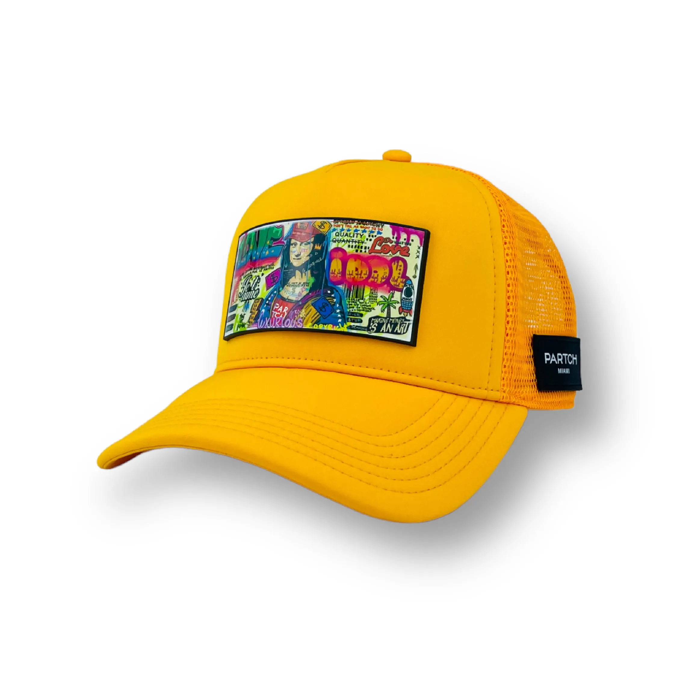 PARTCH Mona Trucker Hat Yellow Removable Clip