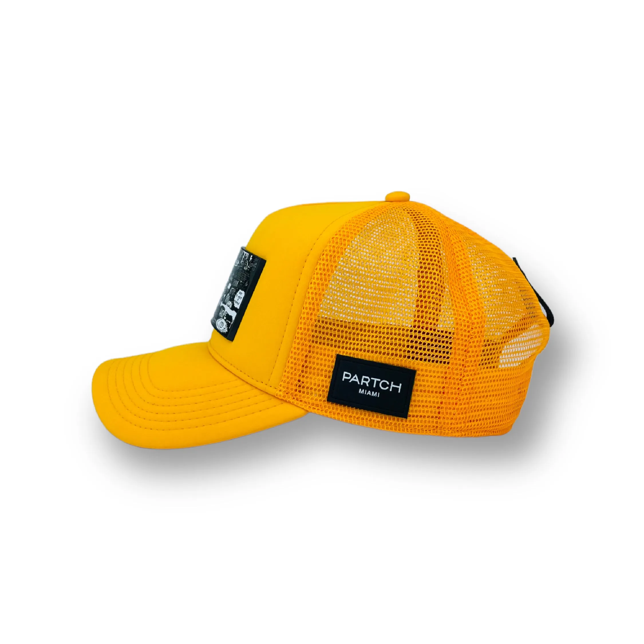PARTCH Pop Love Blk/Wht Trucker Hat Yellow Removable Clip