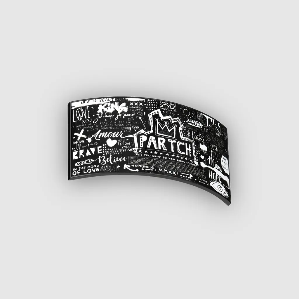 PARTCH Pop Love Blk/Wht Trucker Hat Yellow Removable Clip