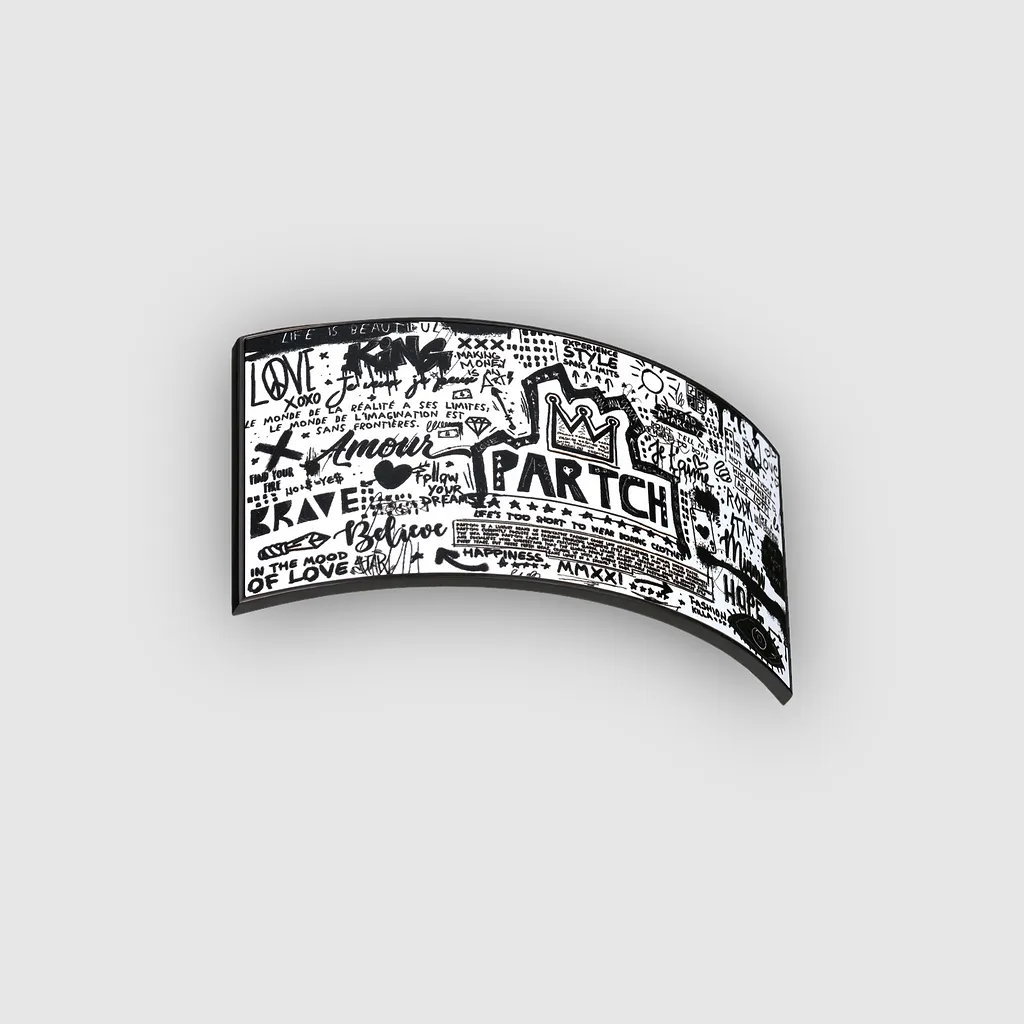 PARTCH Pop Love Wht/Blk Trucker Hat Yellow Removable Clip