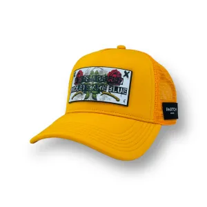 PARTCH Roses Trucker Hat Yellow Removable Clip