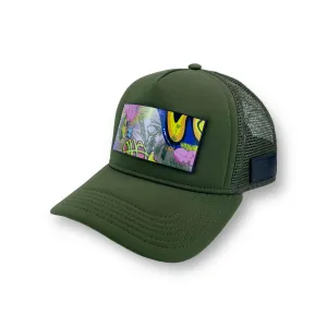 PARTCH Swag Trucker Hat Khaki Green Removable Clip