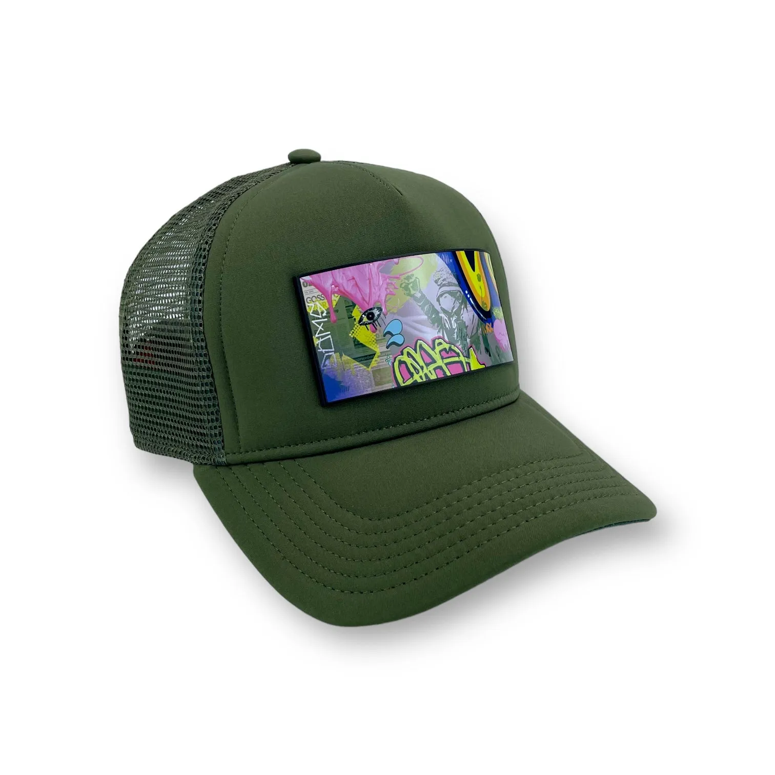 PARTCH Swag Trucker Hat Khaki Green Removable Clip