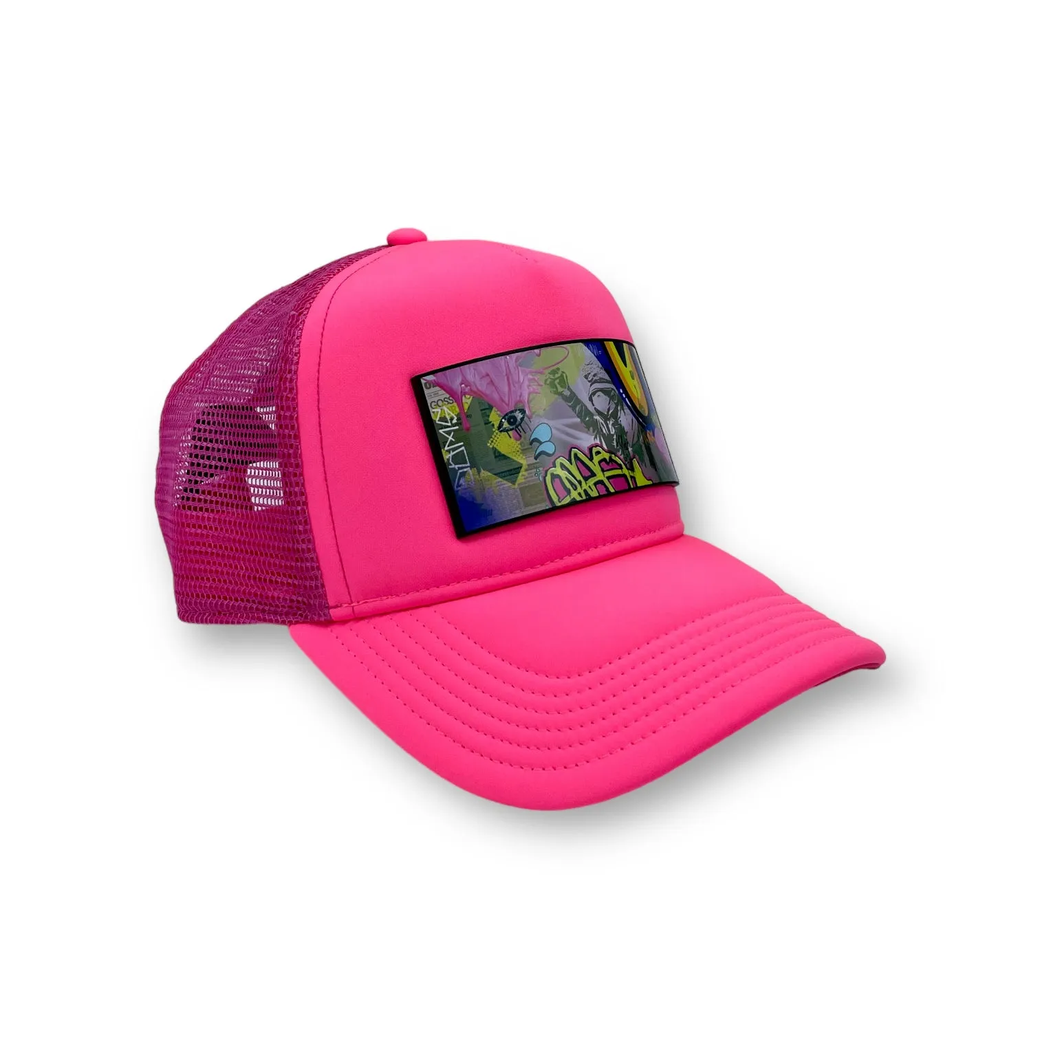 PARTCH Swag Trucker Hat Pink Removable Clip