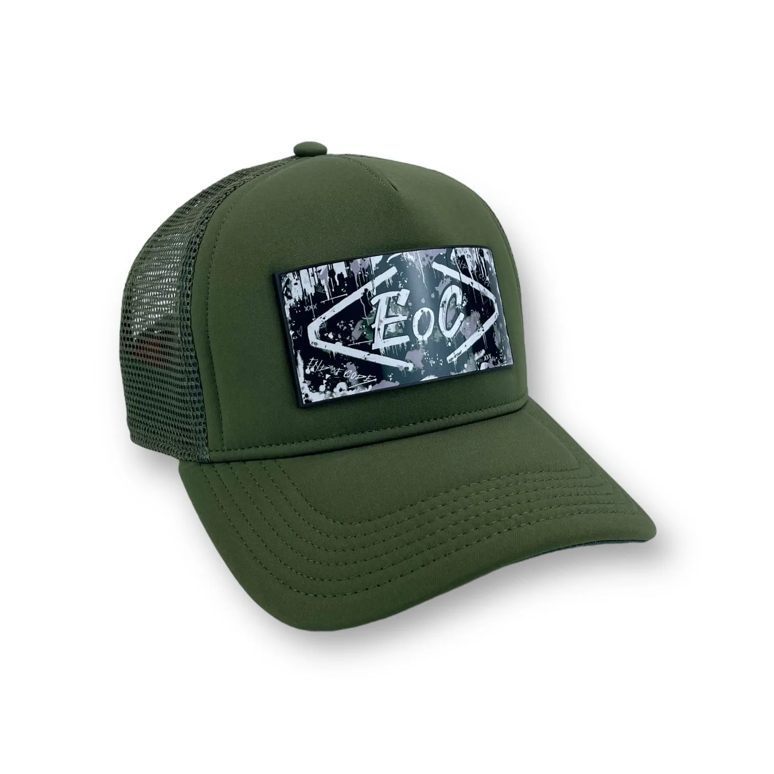 PARTCH x End of Code Trucker Hat Kkaki Green Removable Clip