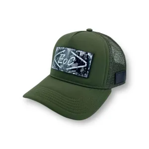 PARTCH x End of Code Trucker Hat Kkaki Green Removable Clip