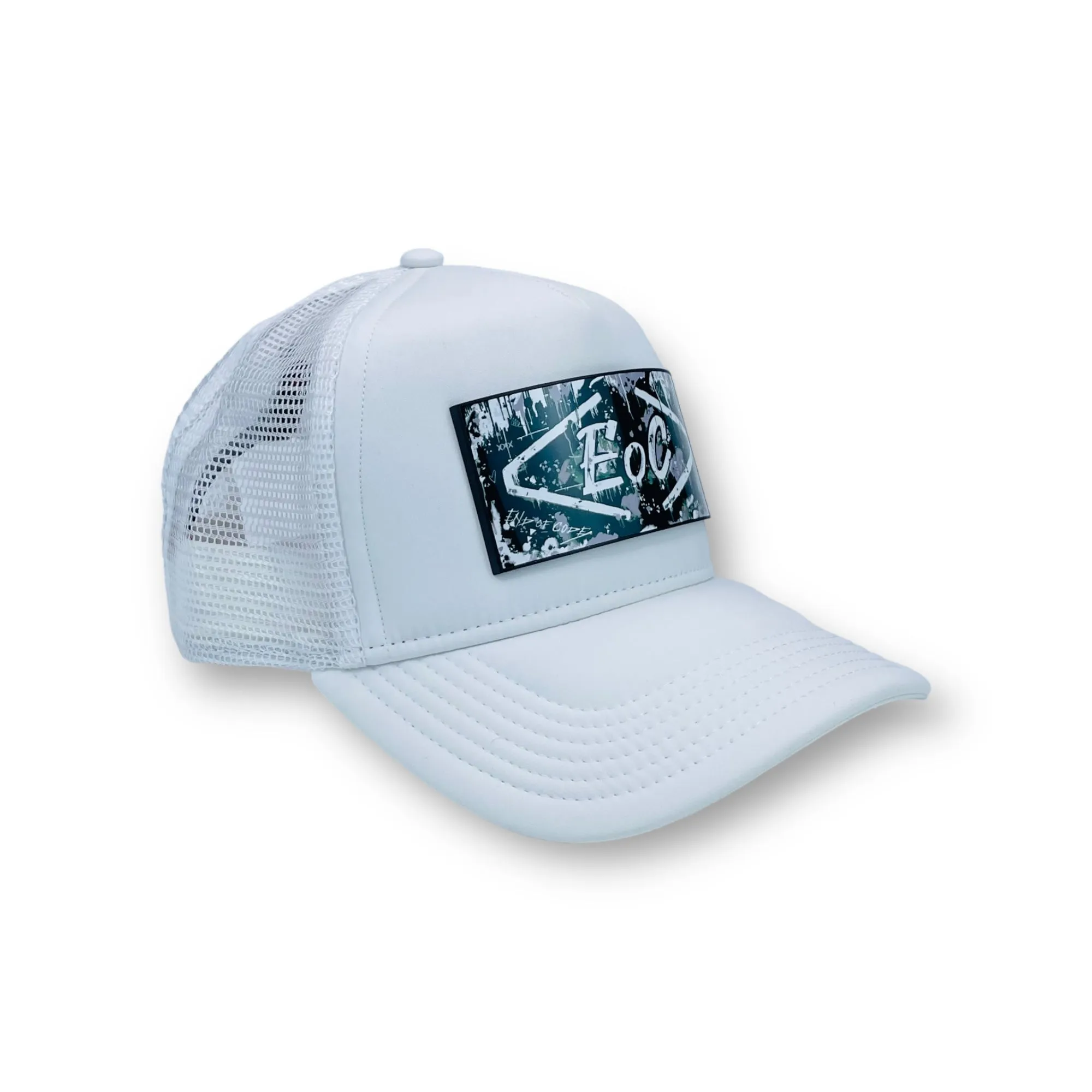 PARTCH x End of Code Trucker Hat White Removable Clip