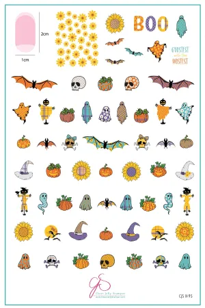 Patterned Halloween (CjSH-95) Steel Nail Art Layered Stamping Plate