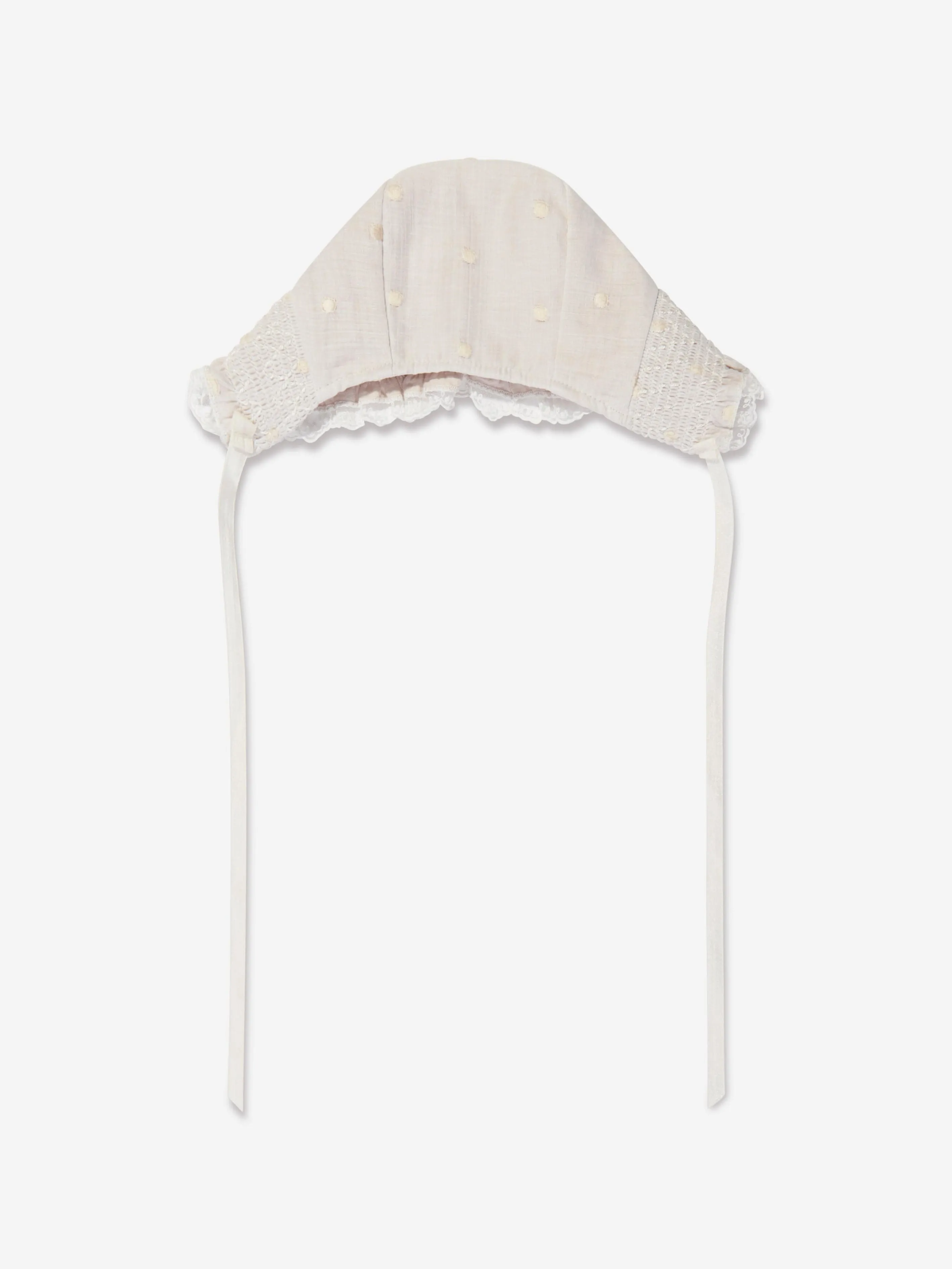 Paz Rodriguez Baby Girls Linen Bonnet in Ivory