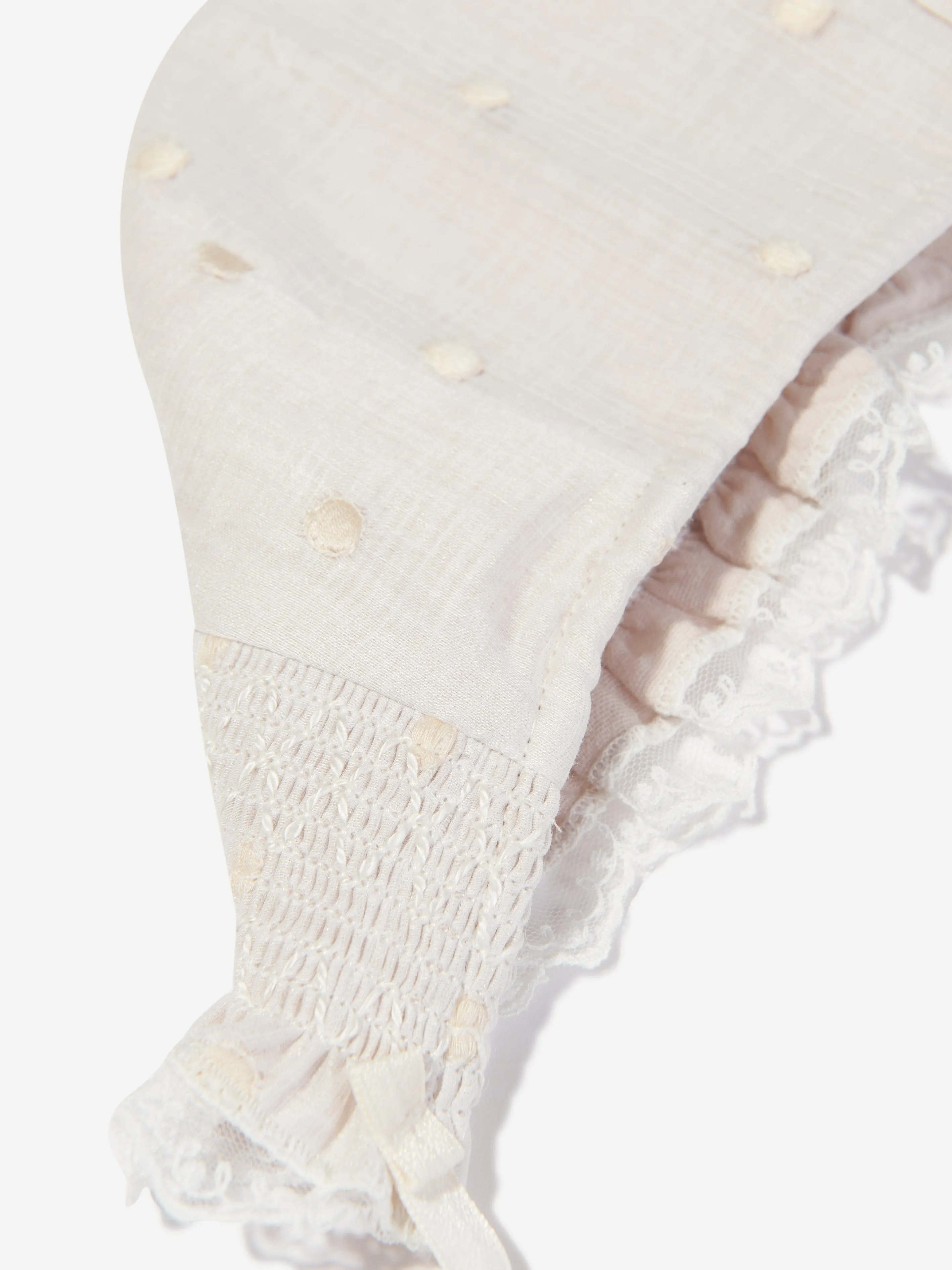 Paz Rodriguez Baby Girls Linen Bonnet in Ivory