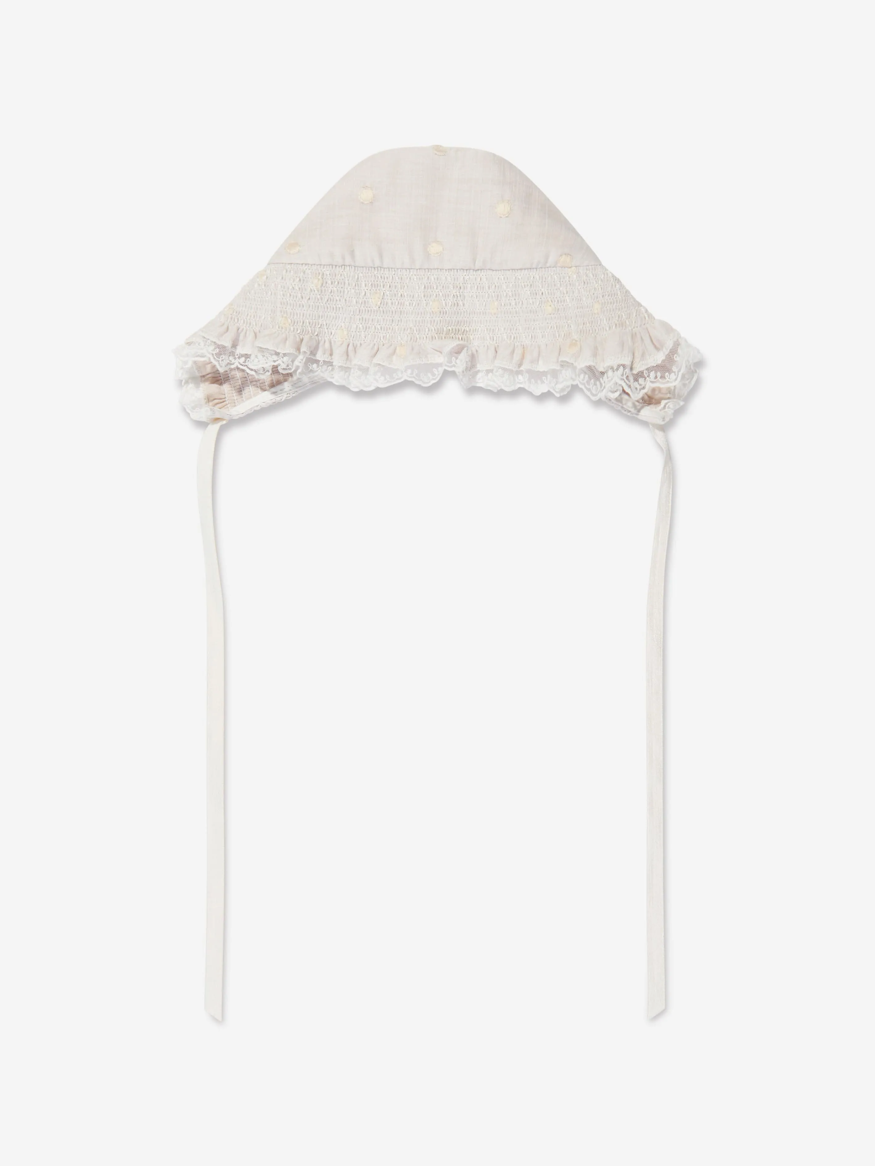 Paz Rodriguez Baby Girls Linen Bonnet in Ivory