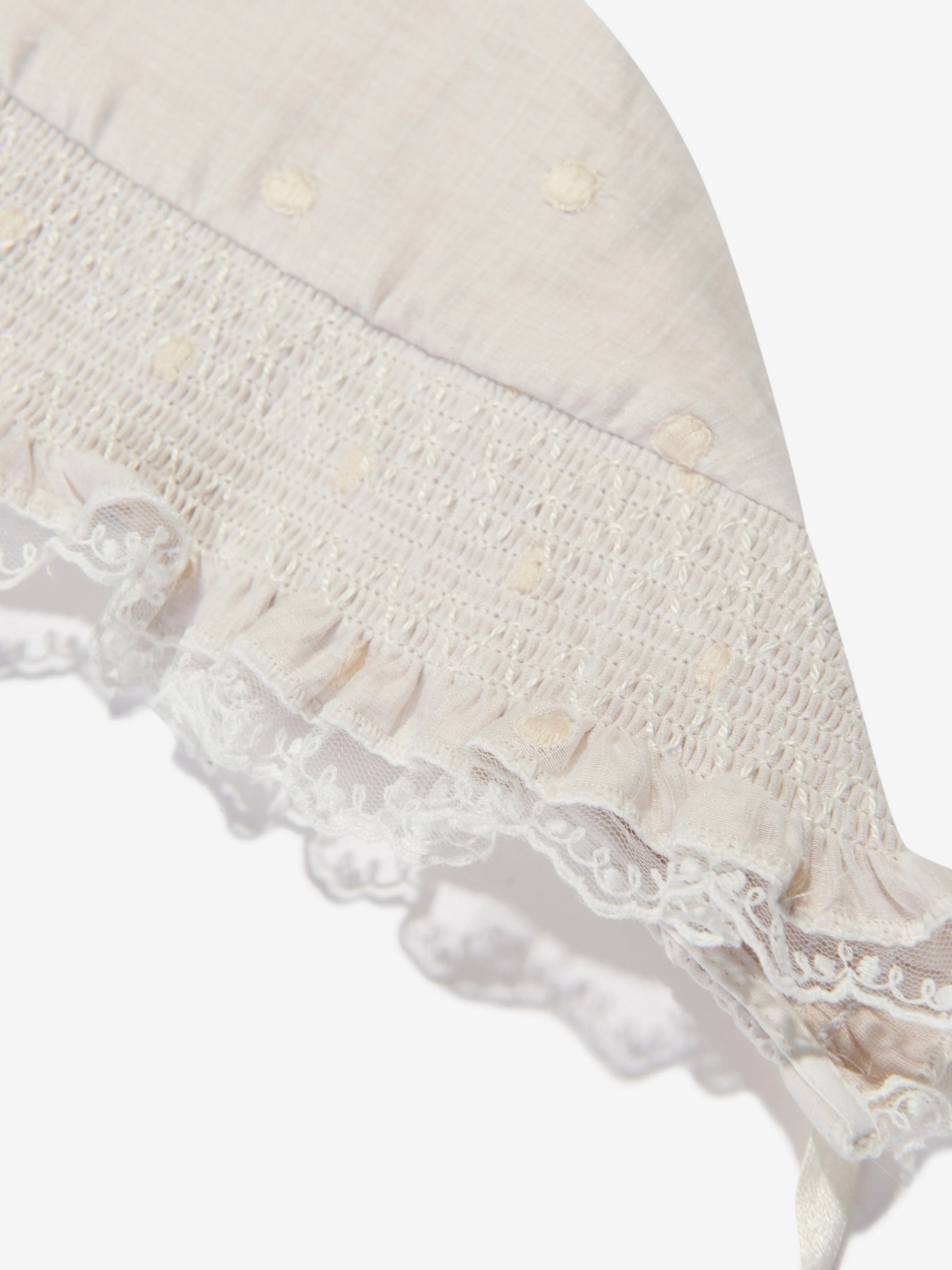 Paz Rodriguez Baby Girls Linen Bonnet in Ivory