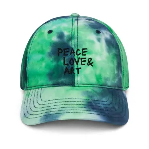 Peace Love & Art Tie-dye Baseball Hat
