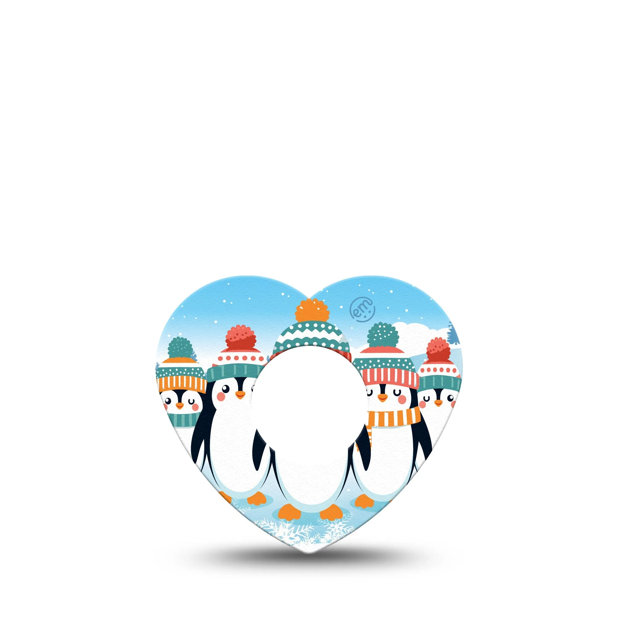 Penguins In Row Infusion Set Heart Tape