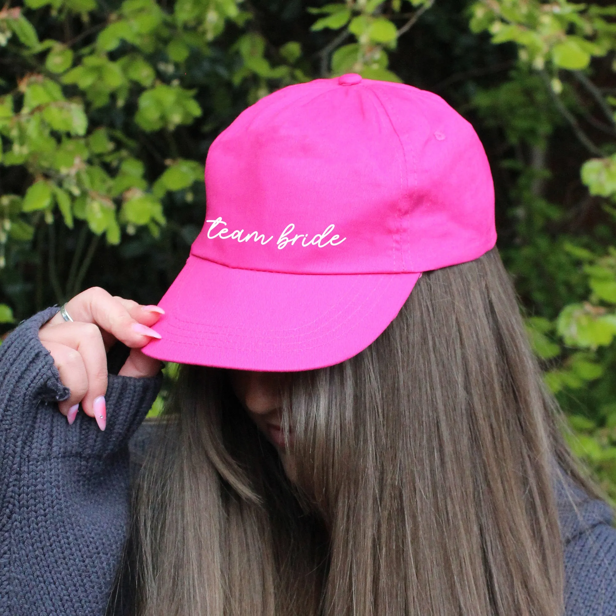 Personalised Pink Team Bride & White Bride Hats