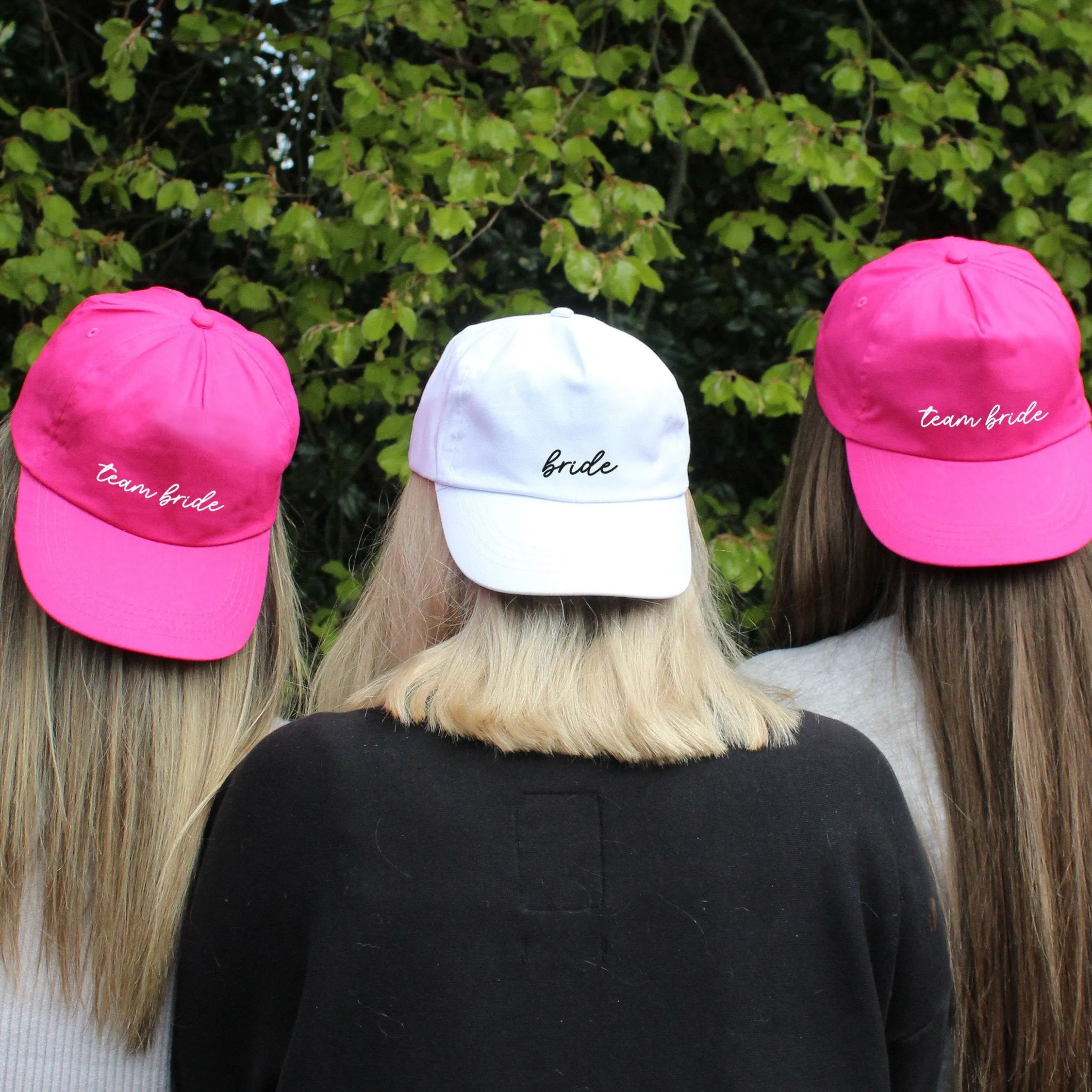 Personalised Pink Team Bride & White Bride Hats