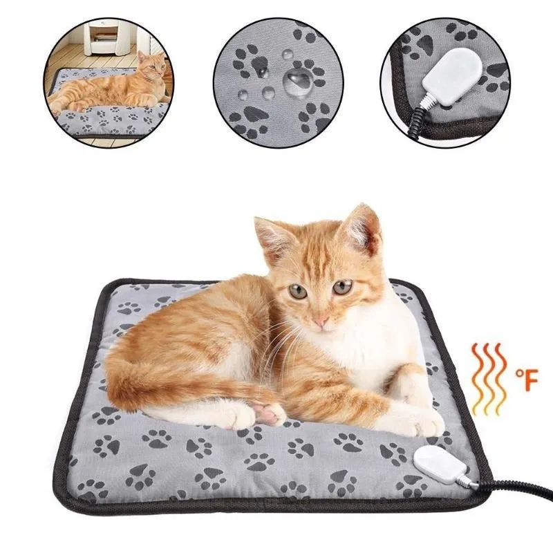 Pet Heating Pad Mat For Dog Cat Indoor Electric Waterproof With Chew Resistant Cord Winter Pet Blanket | Brodtica.com