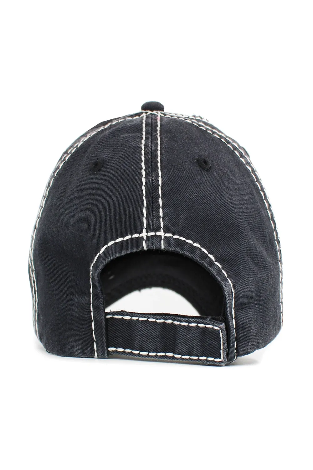 Pickleball Washed Vintage Ballcap - Black