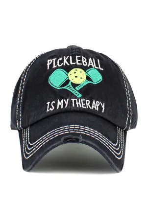 Pickleball Washed Vintage Ballcap - Black
