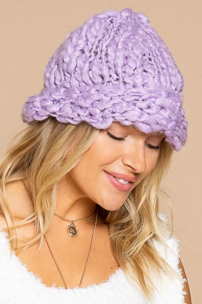 Pilose Cloud Spun Handmade Chunky Knit Beanie Cap