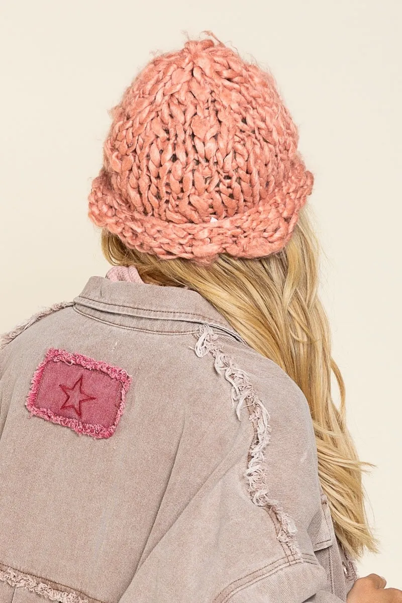 Pilose Cloud Spun Handmade Chunky Knit Beanie Cap