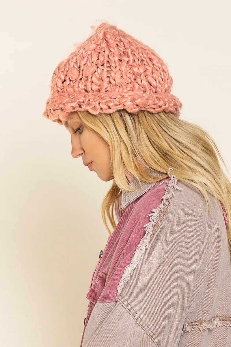 Pilose Cloud Spun Handmade Chunky Knit Beanie Cap