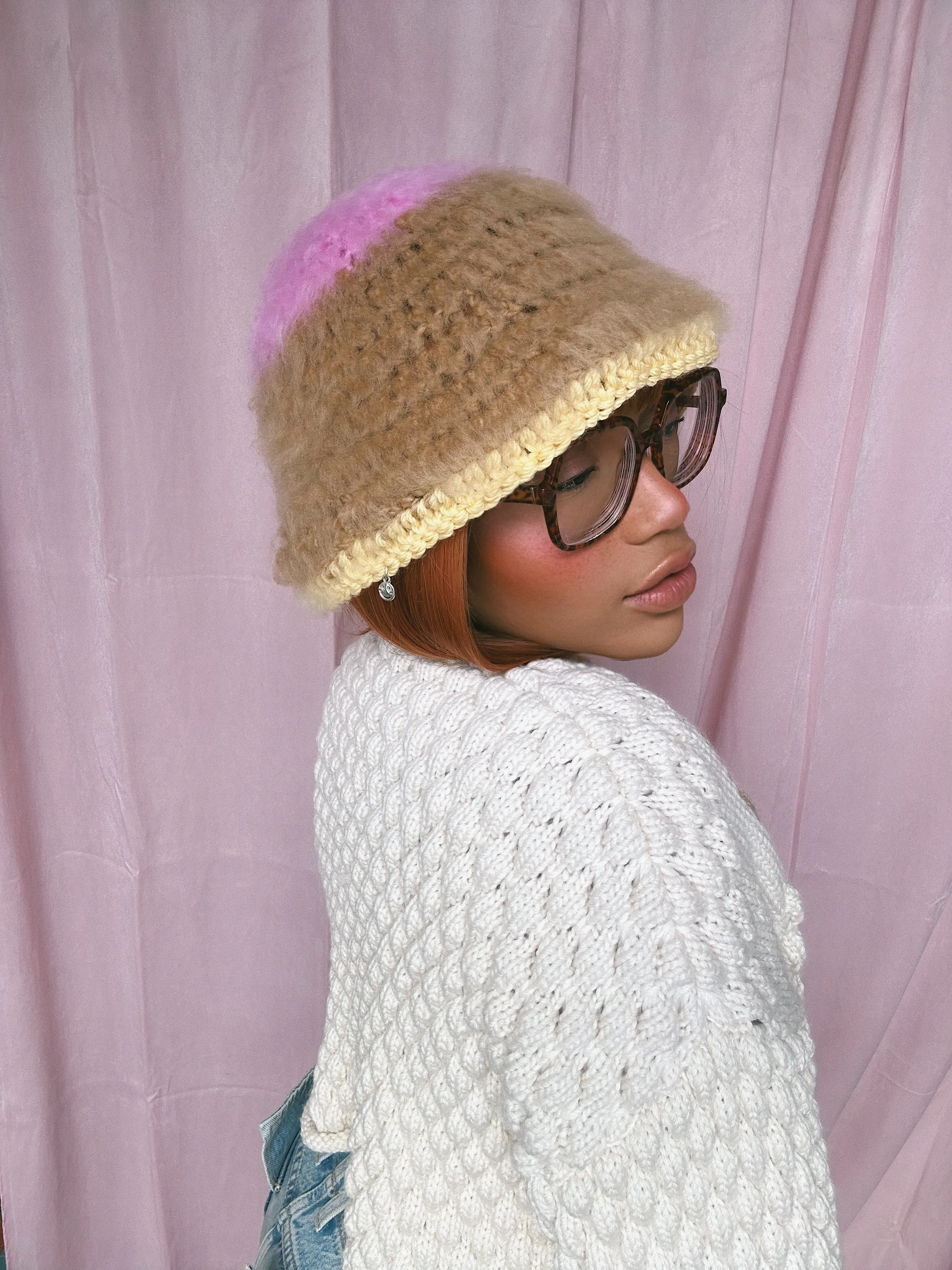 Pink, Brown and Yellow Hat