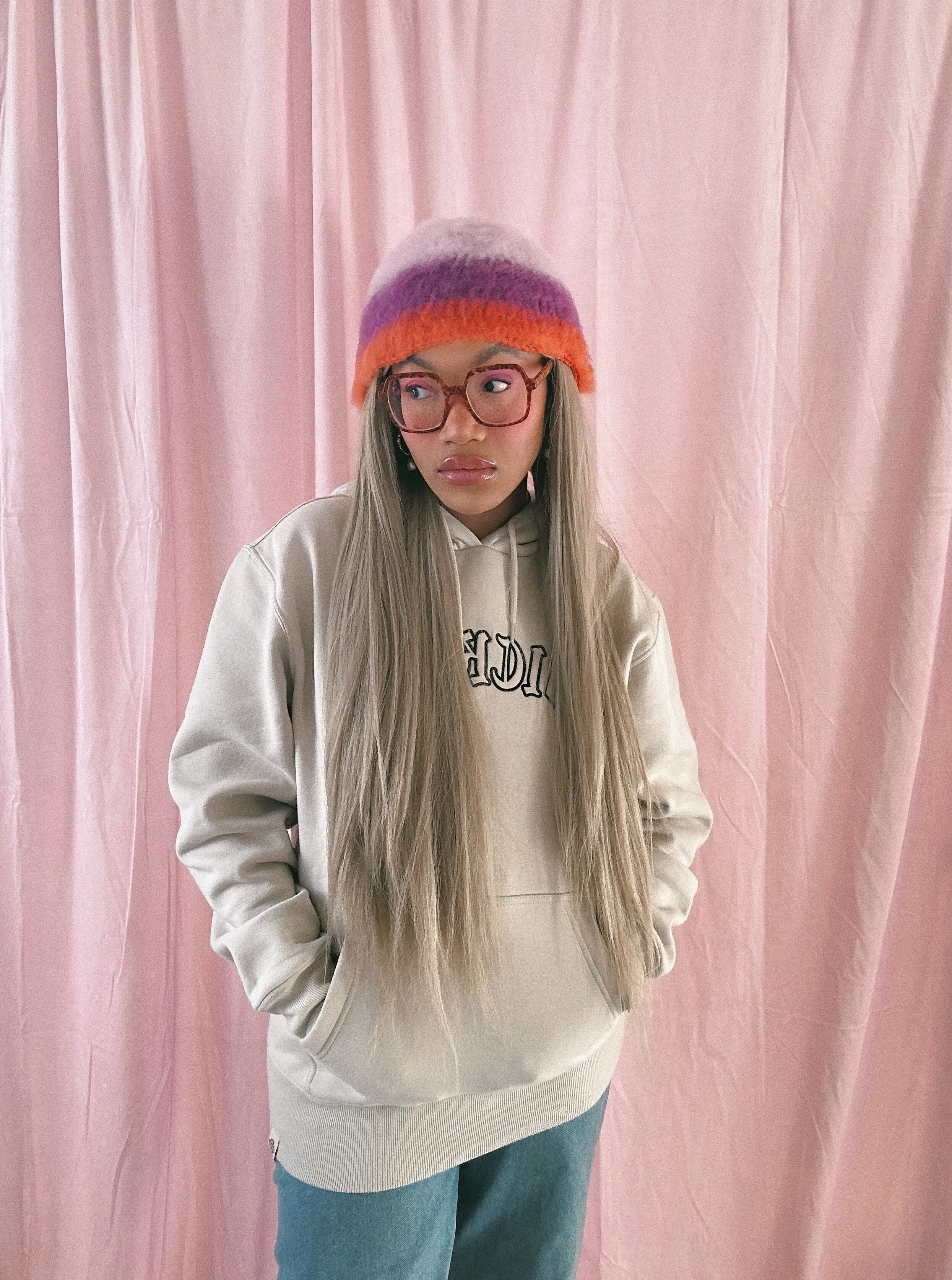 Pink, Purple and Orange Hat