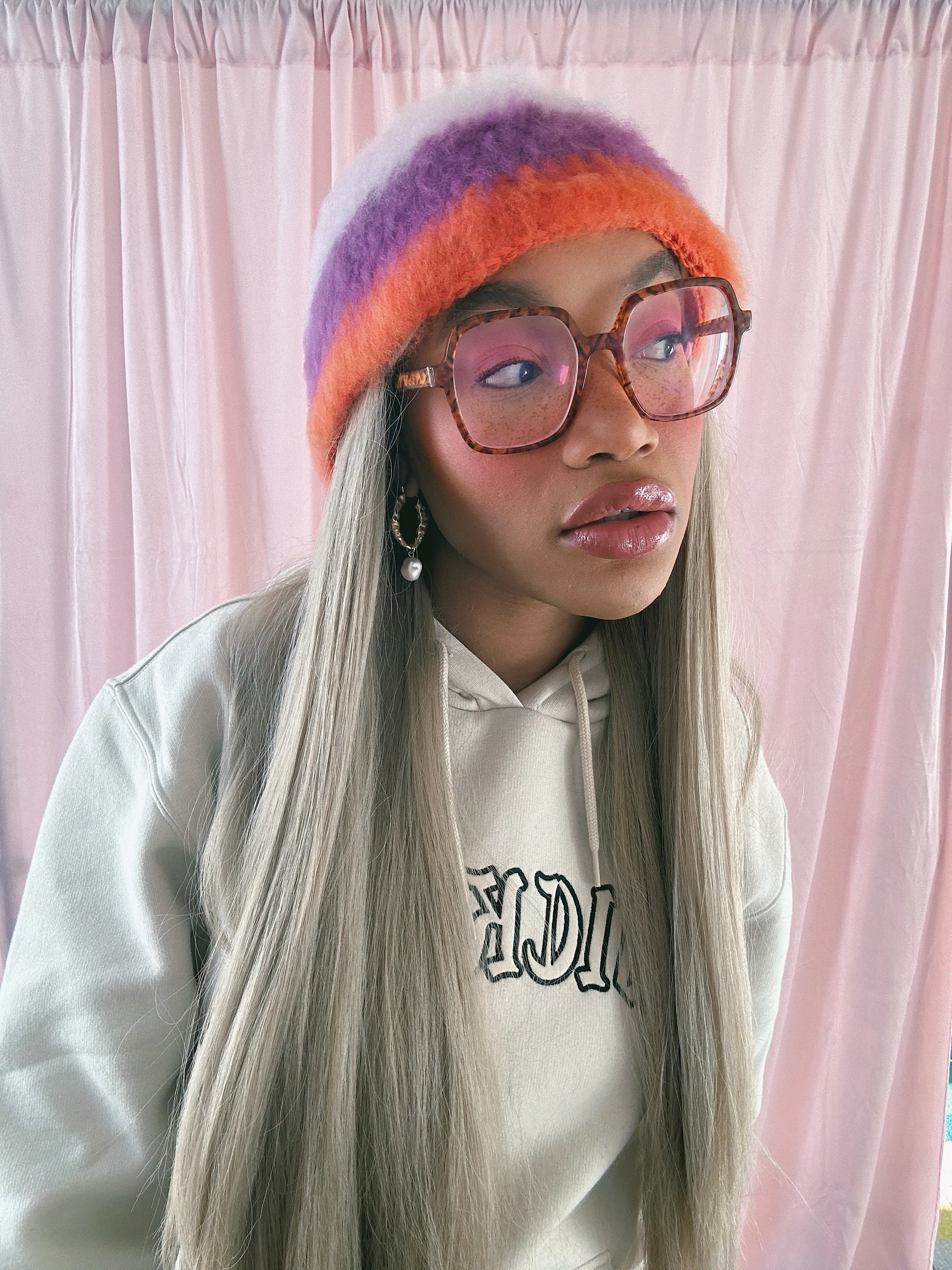 Pink, Purple and Orange Hat