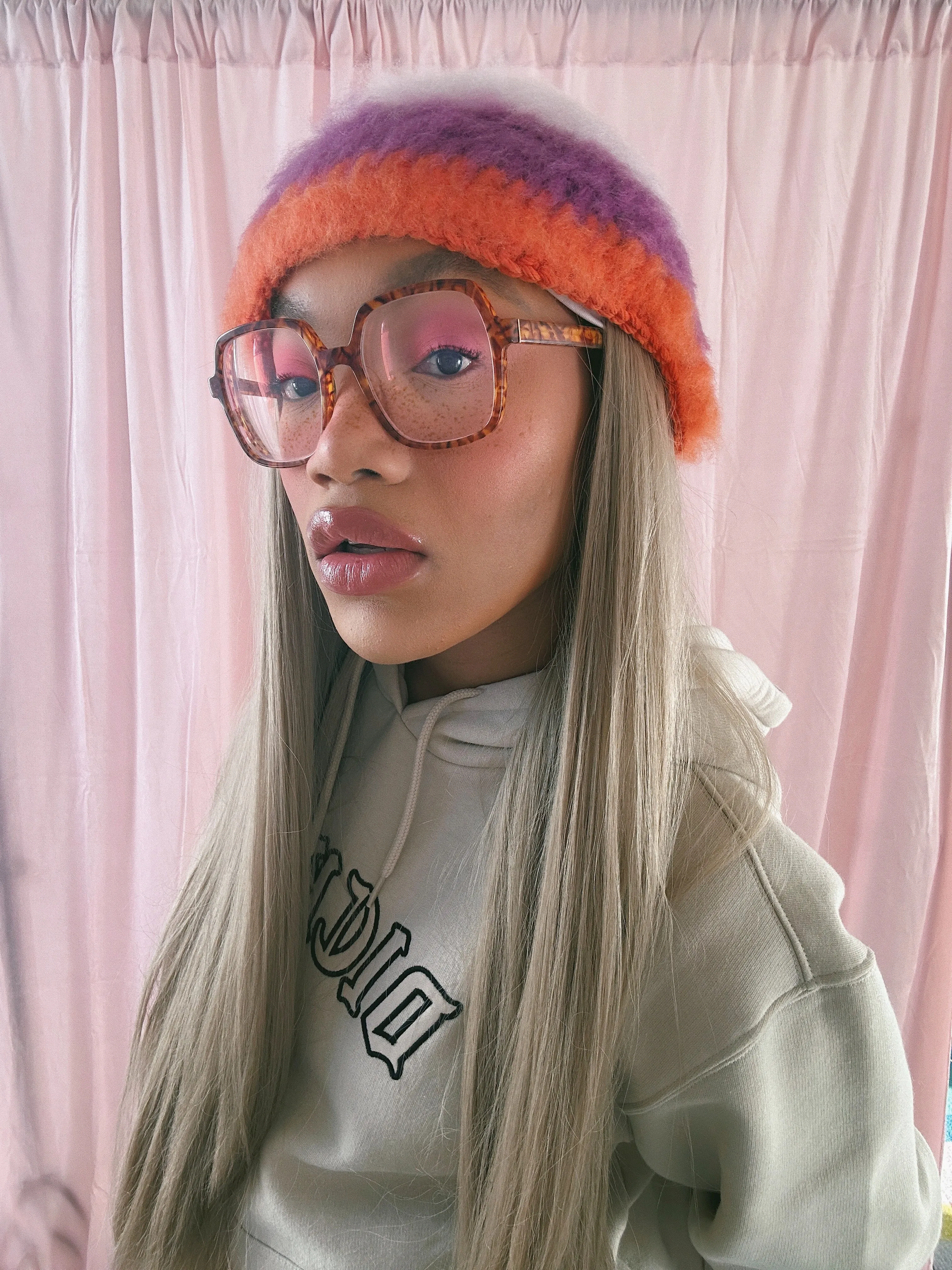 Pink, Purple and Orange Hat