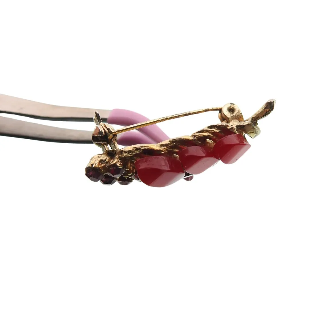 Pink Rhinestone Brooch