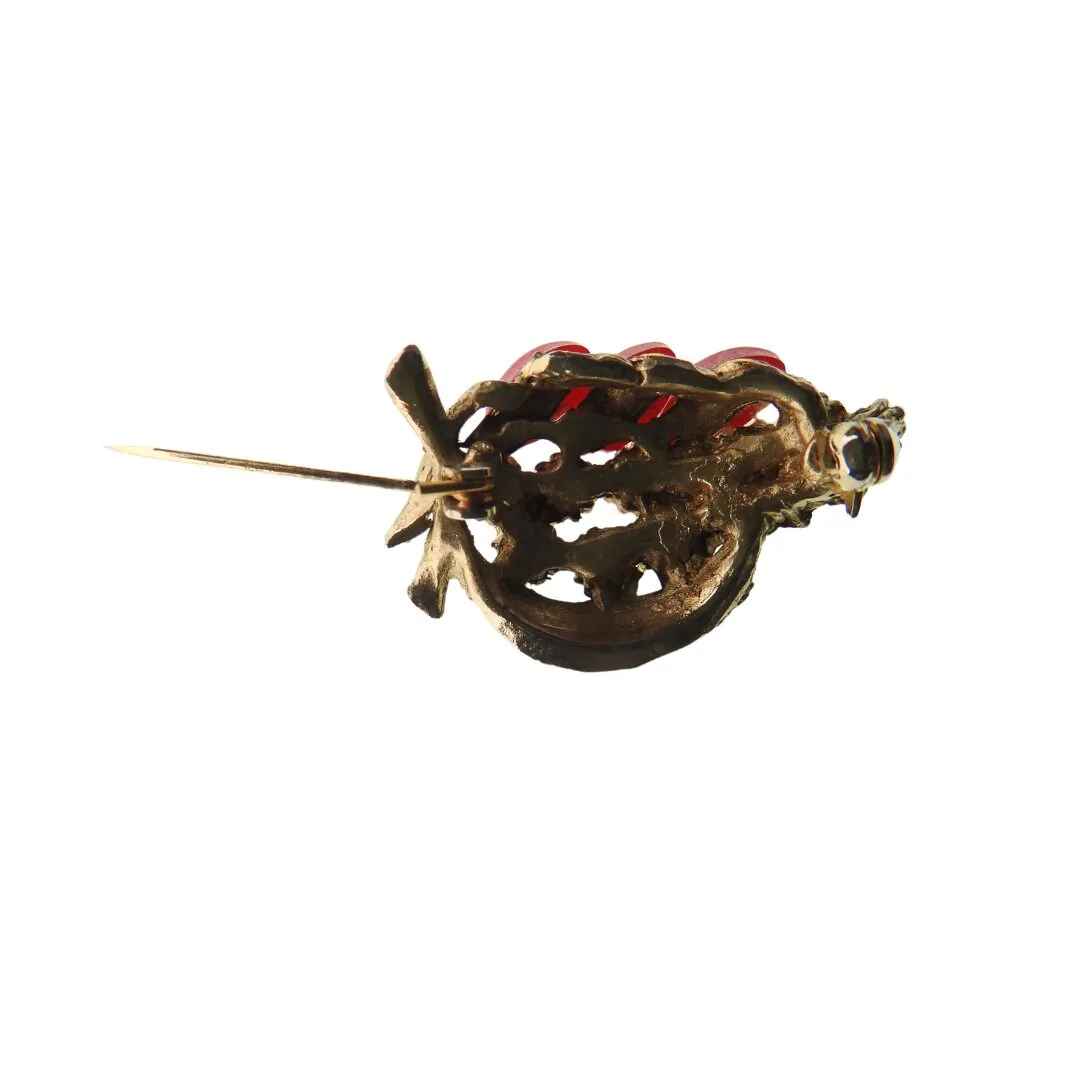 Pink Rhinestone Brooch