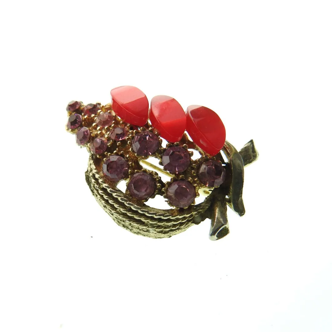 Pink Rhinestone Brooch