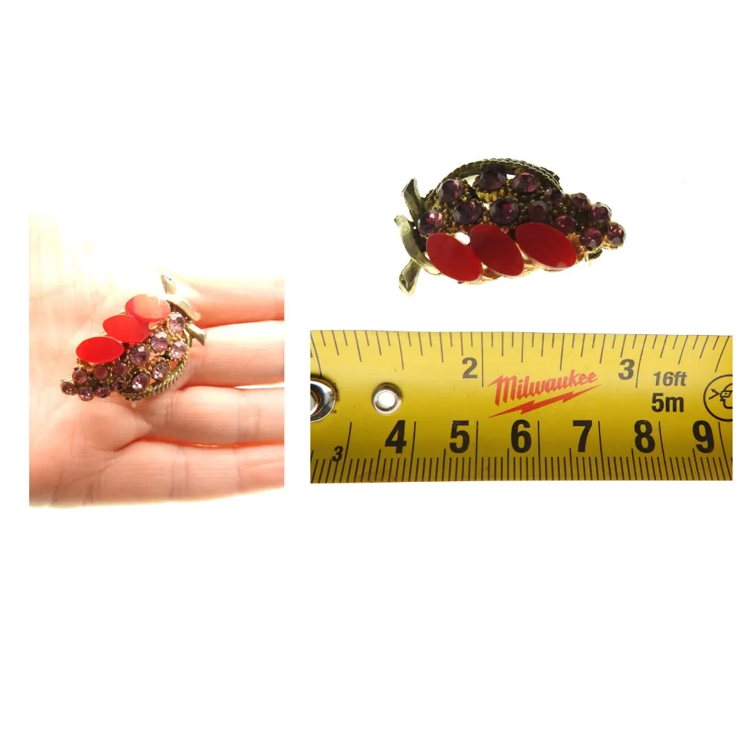 Pink Rhinestone Brooch
