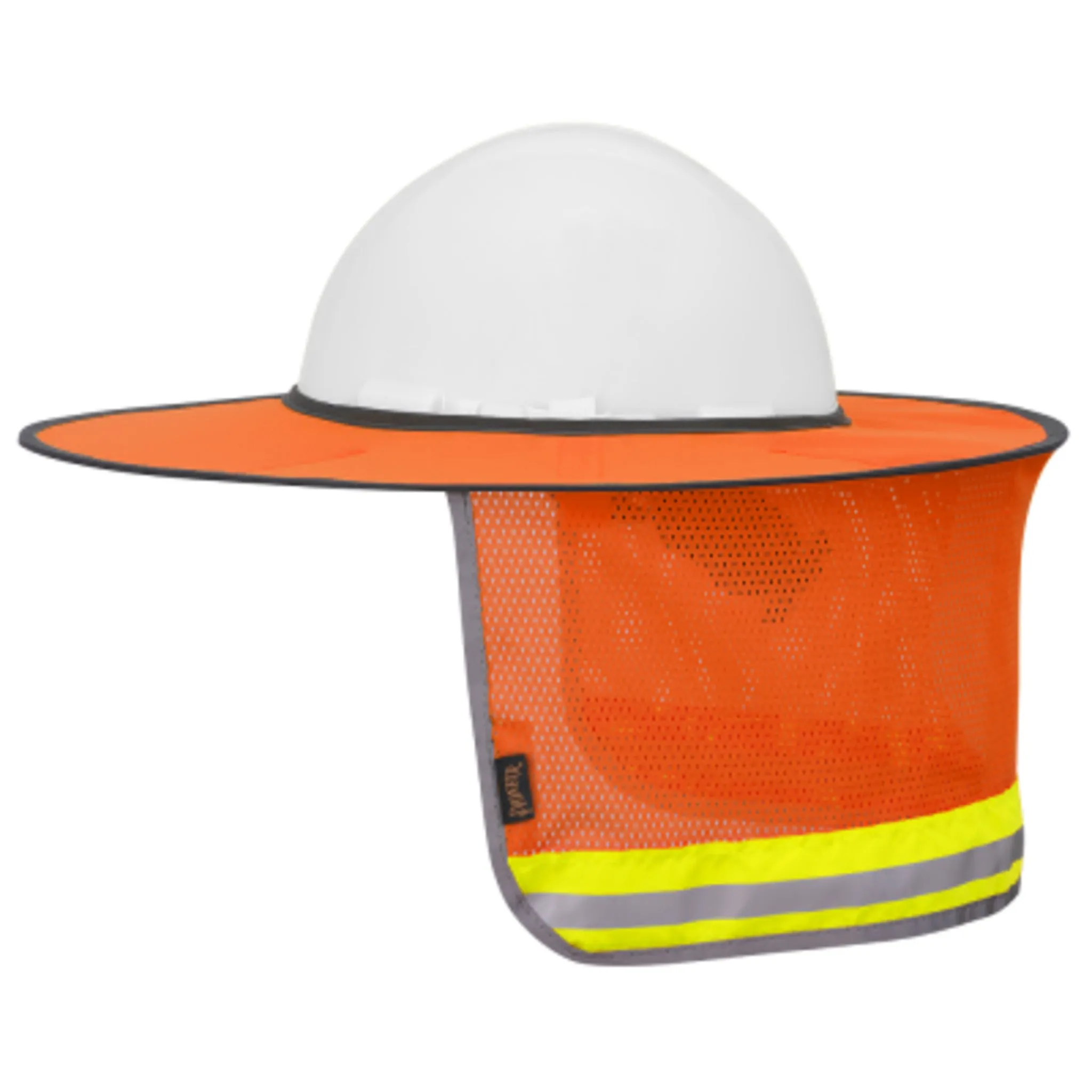 Pioneer Hi Vis Sun Shade for Hard Hats, Ranger Style Mesh, 360° UV Protection, Reflective Tape, Durable, Lightweight & Foldable for Easy Storage