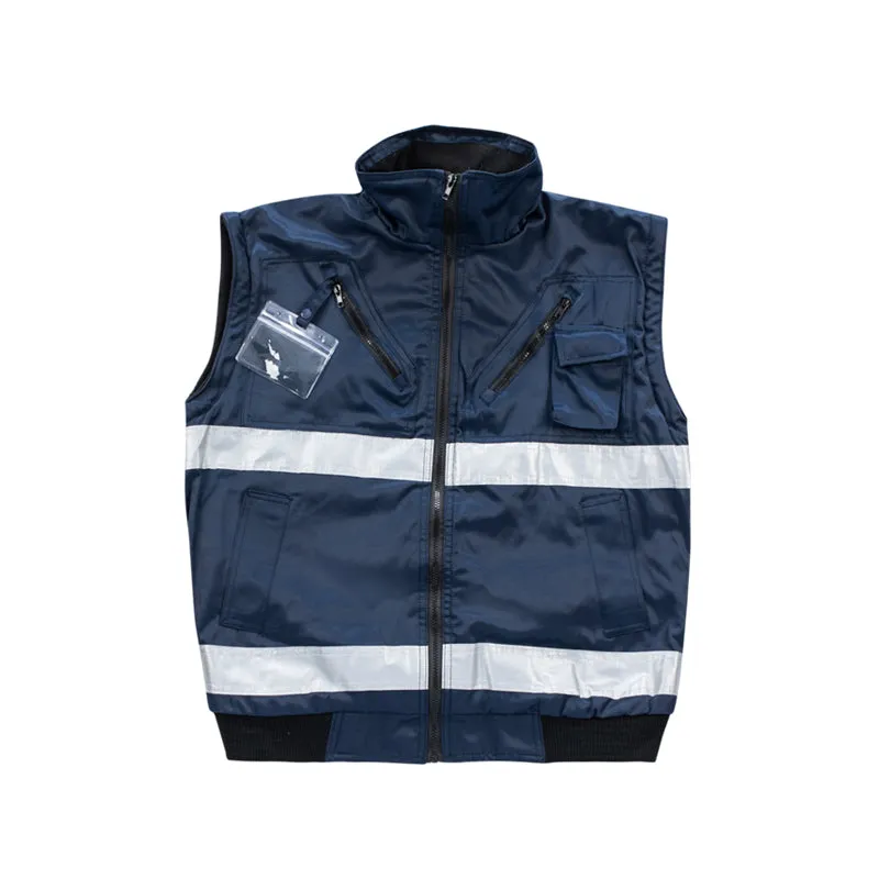 PIONEER SAFETY Bunny Jacket Detachable Sleeves Navy
