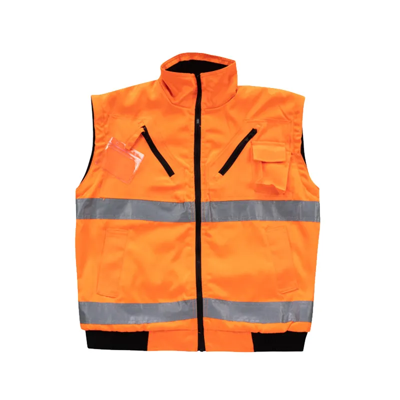 PIONEER SAFETY Bunny Jacket Detachable Sleeves Orange