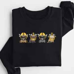 Pittsburgh Steelers Highland Cow Football Team Football Lovers Gift Unisex Crewneck Hoodie Sweatshirt