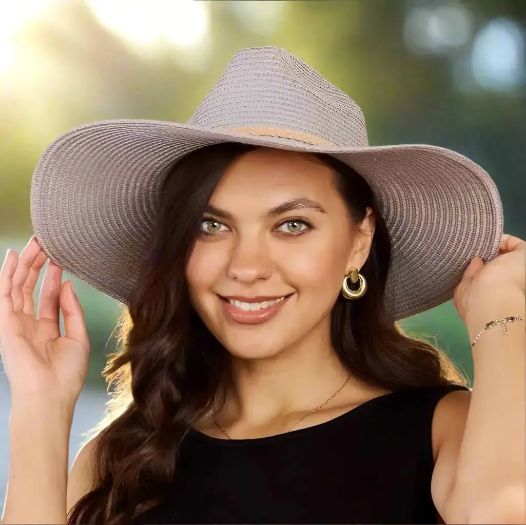 Plenty | Premium Straw Braided Rope Strap Fedora Hat