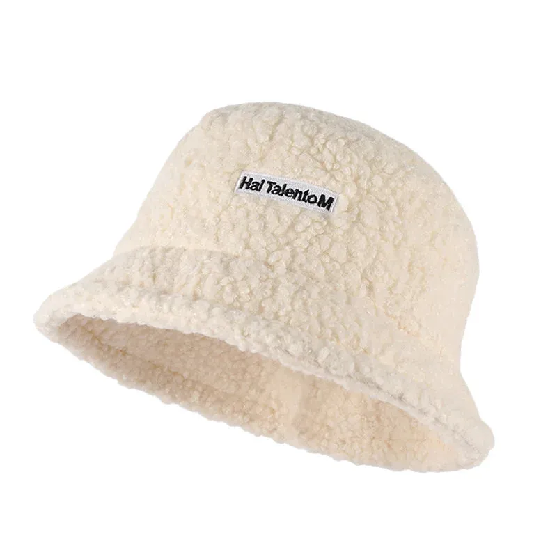 Plush Soft Ruffle Winter Warm Bucket Hat Lotus Leaf Women Outdoor Cap