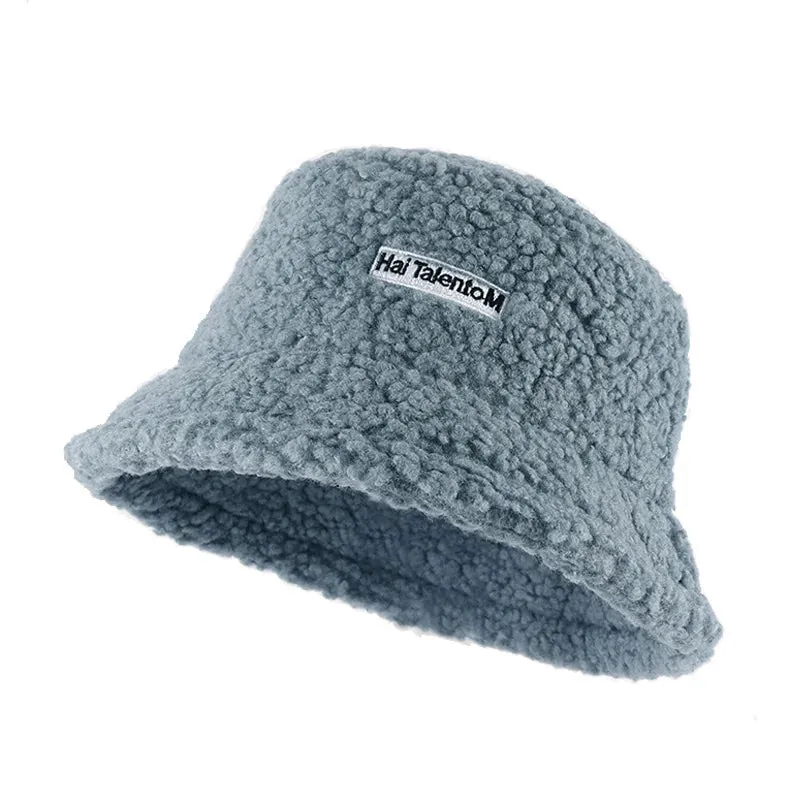 Plush Soft Ruffle Winter Warm Bucket Hat Lotus Leaf Women Outdoor Cap