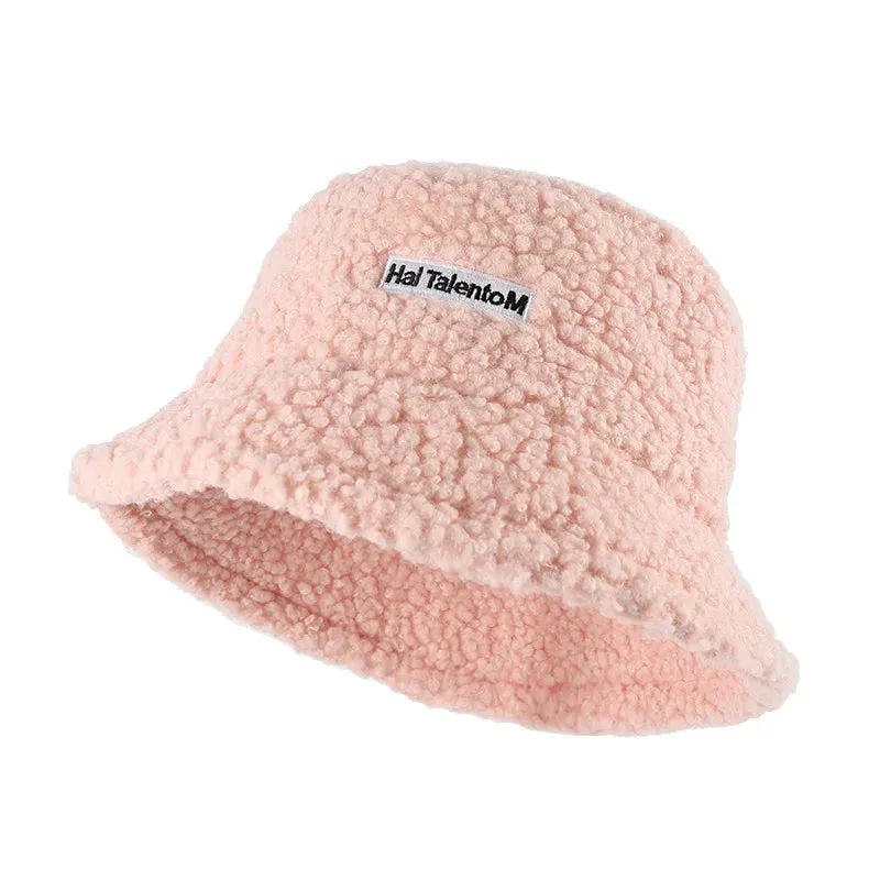 Plush Soft Ruffle Winter Warm Bucket Hat Lotus Leaf Women Outdoor Cap